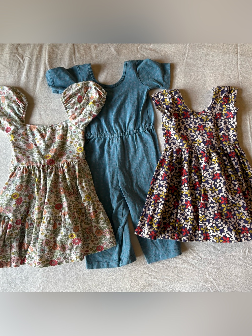 Alice & Ames 2T Kids Floral & Blue Cotton Bundle - Blue, Floral